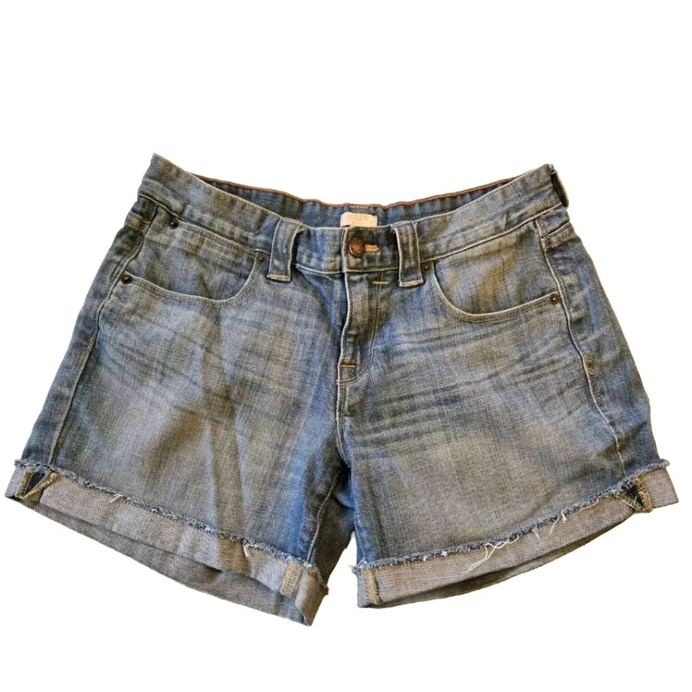 J. Crew Denim Shorts Size 4 Womens 5-Pocket 4" Cuffed Stretch